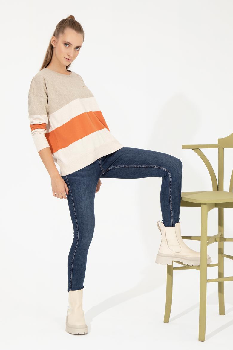 Kadın Taş Melanj Kazak - 50252042037