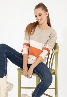 Kadın Taş Melanj Kazak - 50252042037