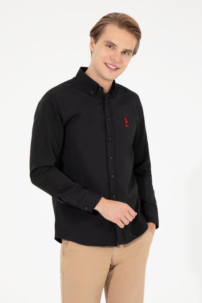 Erkek Siyah Uzun Kollu Basic Gömlek