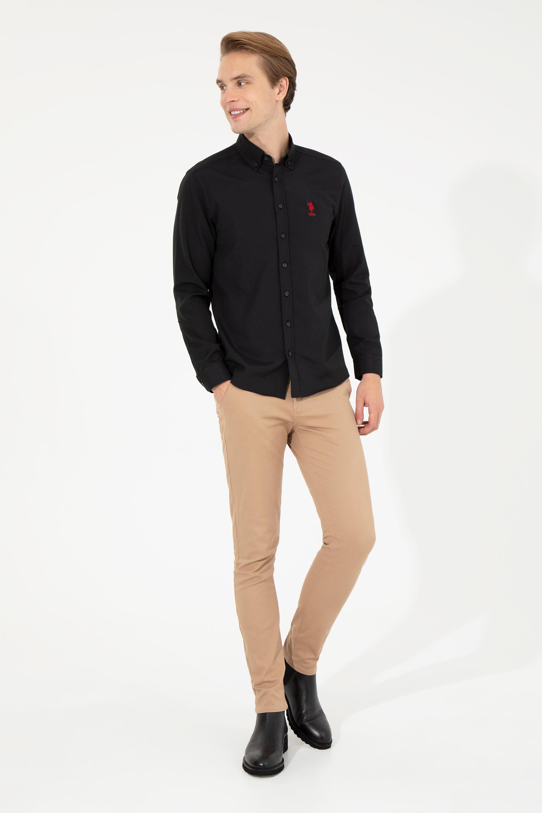 Erkek Siyah Uzun Kollu Basic Gömlek