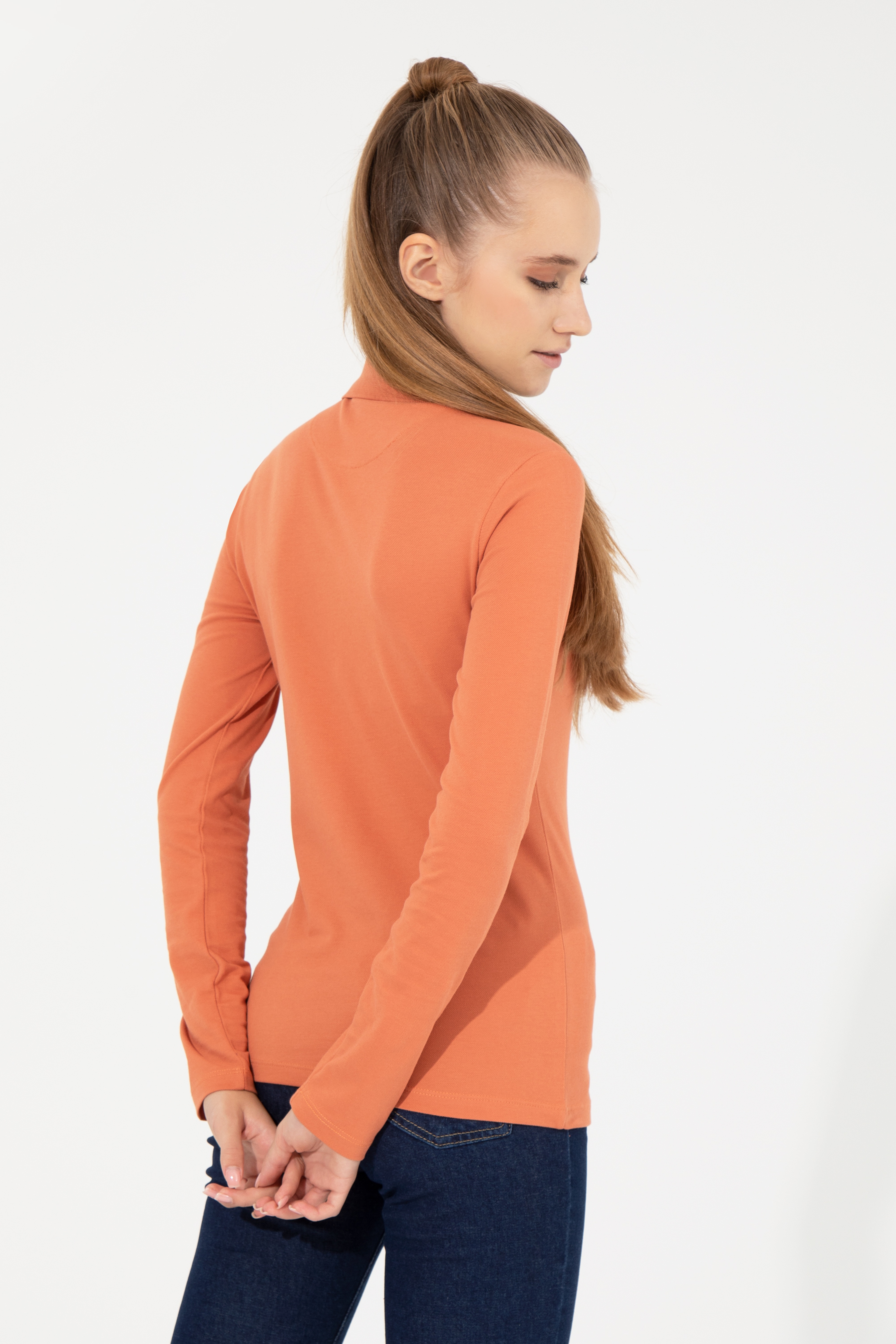 Kadın Kiremit Basic Sweatshirt - Image 5