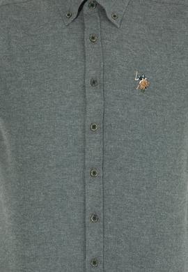 Erkek Koyu Yeşil Uzun Kollu Basic Gömlek - 50256275004