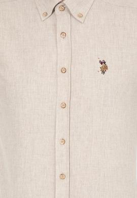 Erkek Bej Uzun Kollu Basic Gömlek - 50256275014