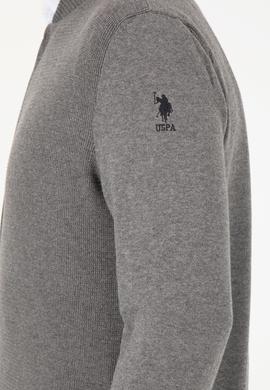 Erkek Gri Melanj Basic Triko Hırka - 50256577005