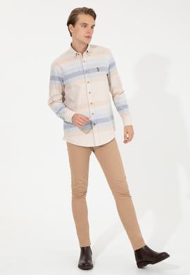 Erkek Slim Fit Camel Kanvas Pantolon - 50260817003