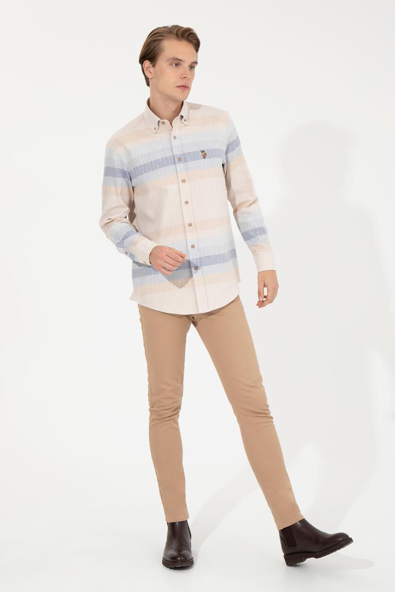 Erkek Slim Fit Camel Kanvas Pantolon - 50260817003