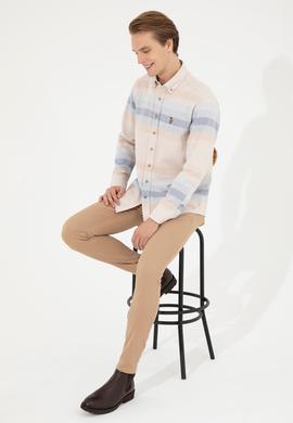 Erkek Slim Fit Camel Kanvas Pantolon - 50260817003