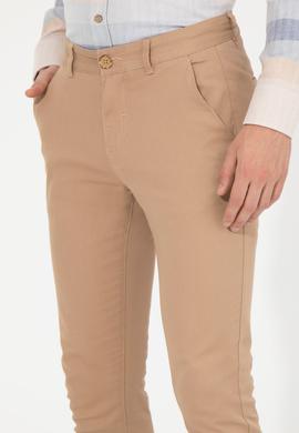 Erkek Slim Fit Camel Kanvas Pantolon - 50260817003