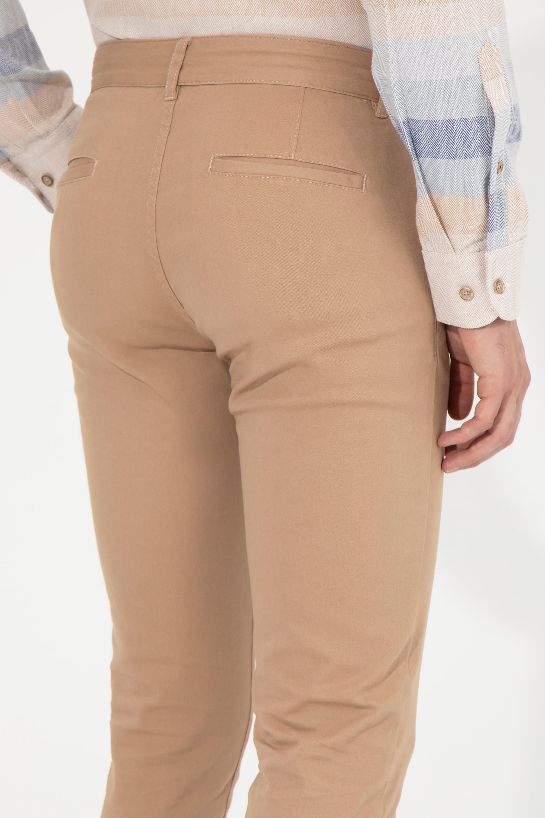Erkek Slim Fit Camel Kanvas Pantolon
