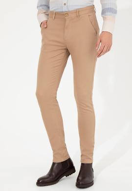 Erkek Slim Fit Camel Kanvas Pantolon - 50260817003