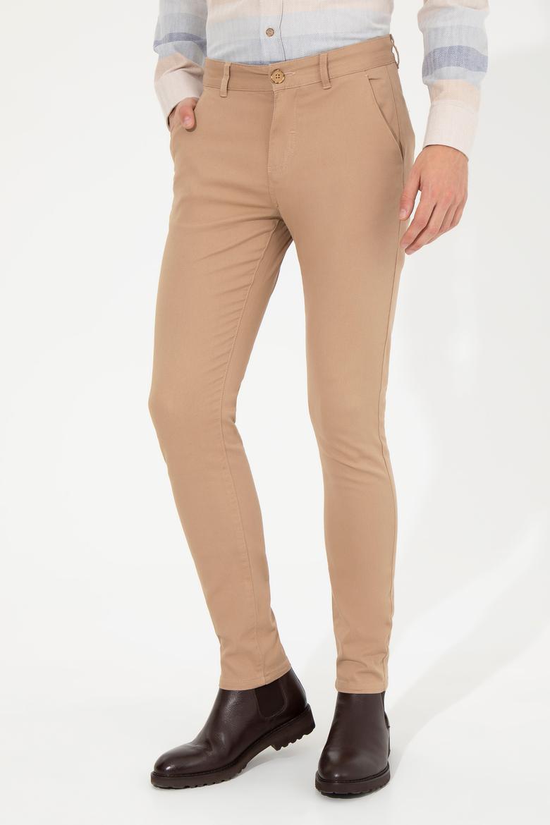 Erkek Slim Fit Camel Kanvas Pantolon - 50260817003