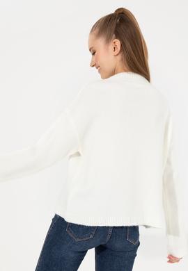 Kadın Krem Balıkçı Yaka Kazak - 50256628013