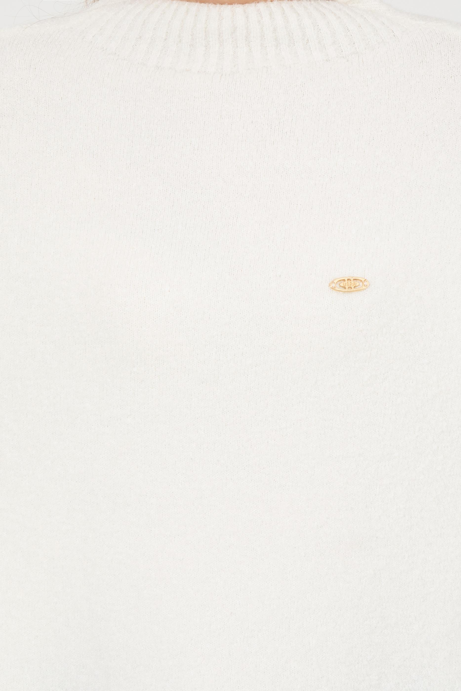 Kadın Krem Balıkçı Yaka Kazak