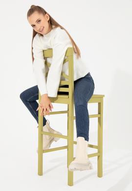 Kadın Krem Balıkçı Yaka Kazak - 50256628013