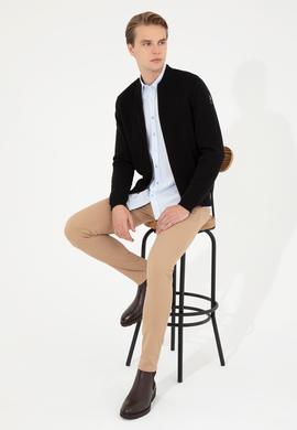 Erkek Siyah Basic Triko Hırka - 50256577014