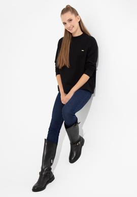 Kadın Siyah Bisiklet Yaka Sweatshirt - 50261240014