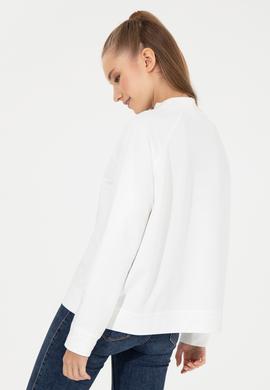 Kadın Ekru Bisiklet Yaka Sweatshirt - 50261240031