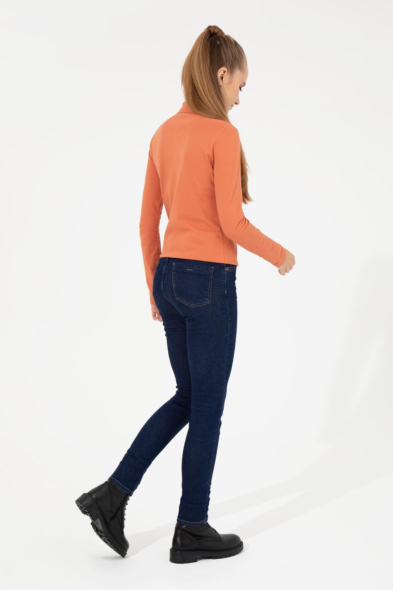 Kadın Mavi Jean Pantolon - 50254685002