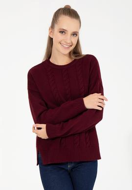 Kadın Vİşne Bisiklet Yaka Kazak - 50256651010