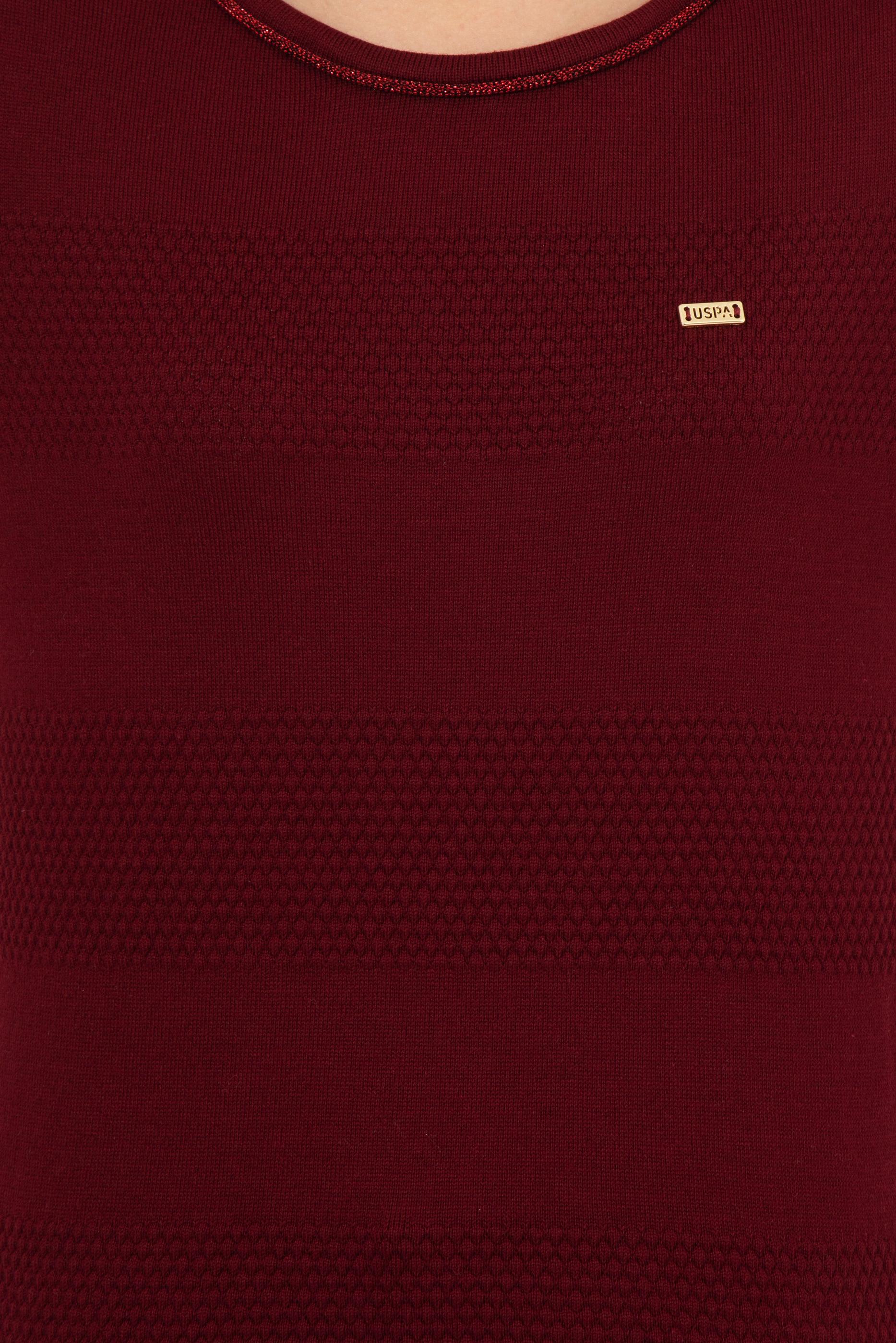 Kadın Bordo Bisiklet Yaka Kazak