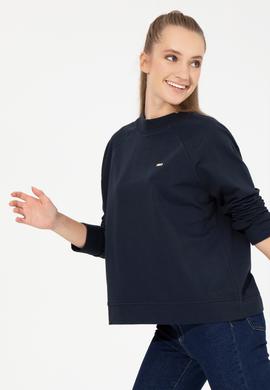 Kadın Lacivert Bisiklet Yaka Sweatshirt - 50261240005