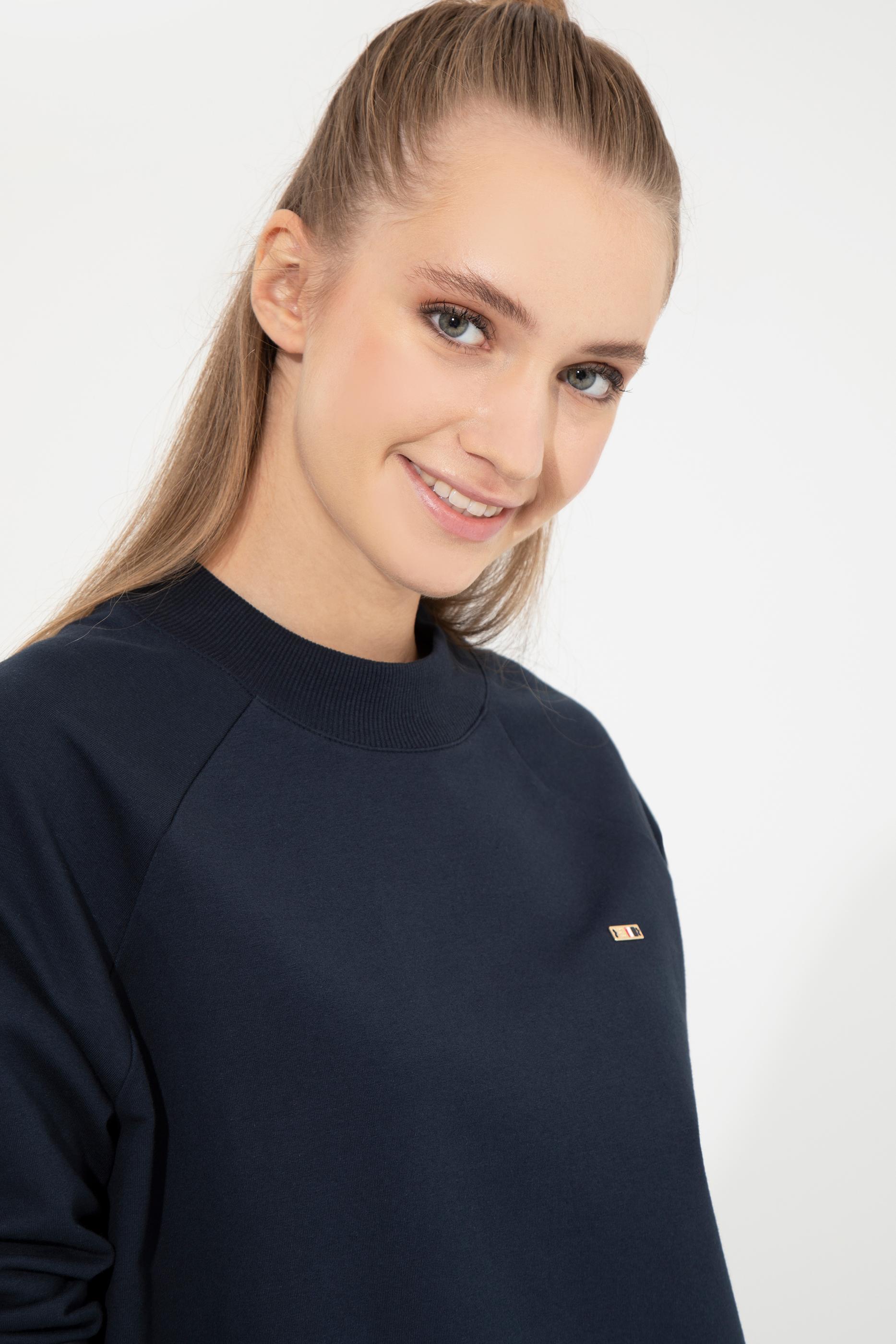 Kadın Lacivert Bisiklet Yaka Sweatshirt