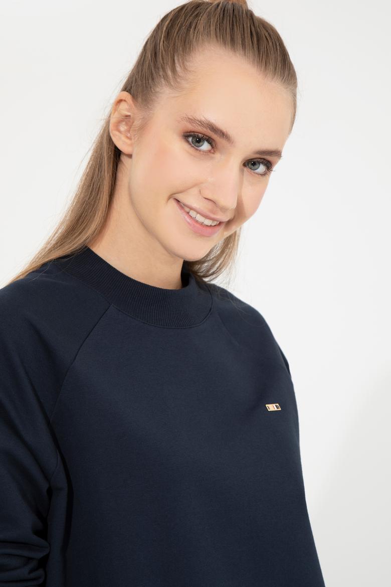 Kadın Lacivert Bisiklet Yaka Sweatshirt - 50261240005