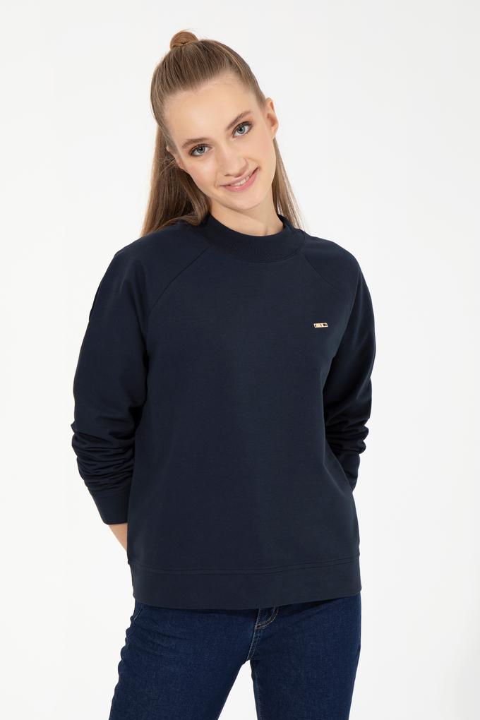 Kadın Lacivert Bisiklet Yaka Sweatshirt