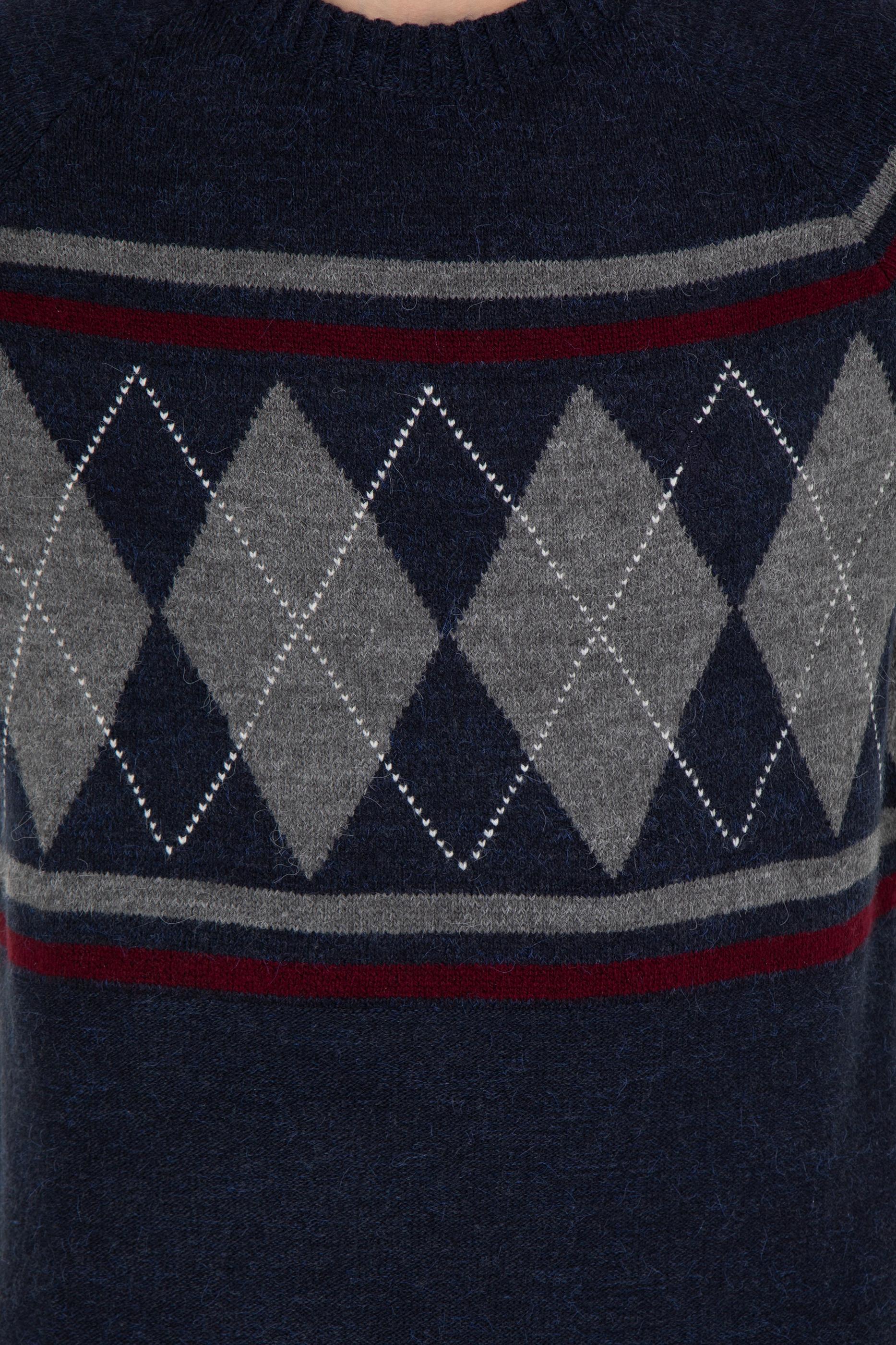 Erkek Lacivert Bisiklet Yaka Triko Kazak