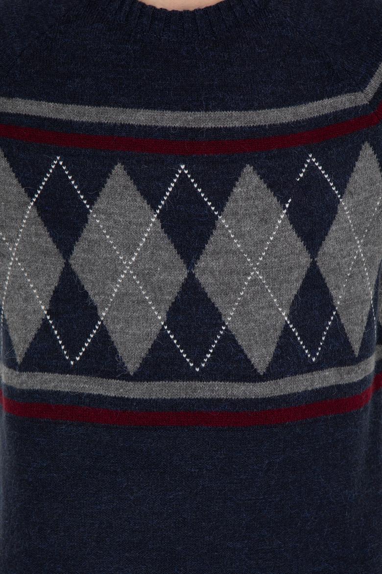 Erkek Lacivert Bisiklet Yaka Triko Kazak - 50258079007