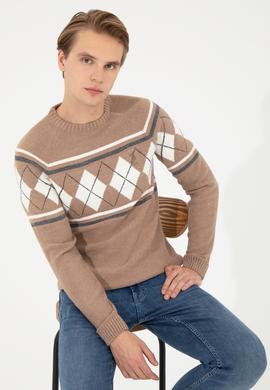 Erkek Camel Bisiklet Yaka Triko Kazak - 50258079017