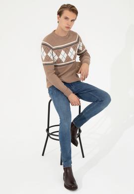 Erkek Camel Bisiklet Yaka Triko Kazak - 50258079017