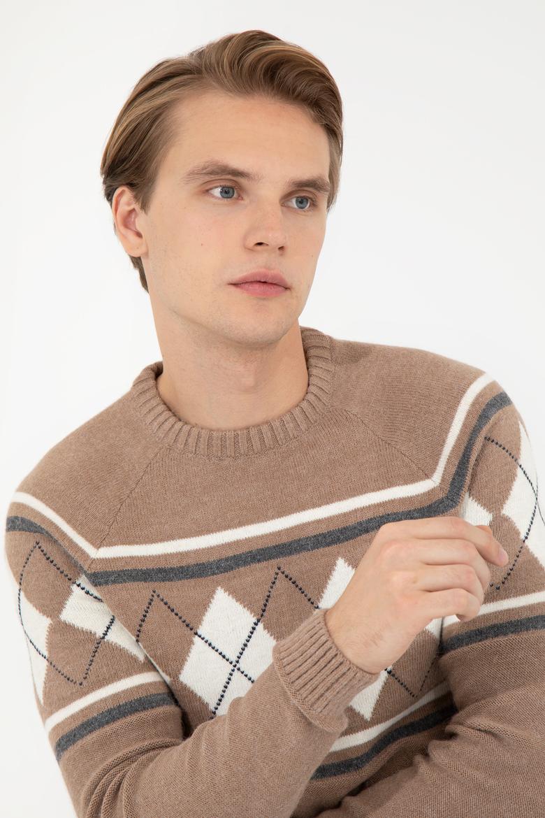 Erkek Camel Bisiklet Yaka Triko Kazak - 50258079017