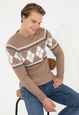 Erkek Camel Bisiklet Yaka Triko Kazak - 50258079017