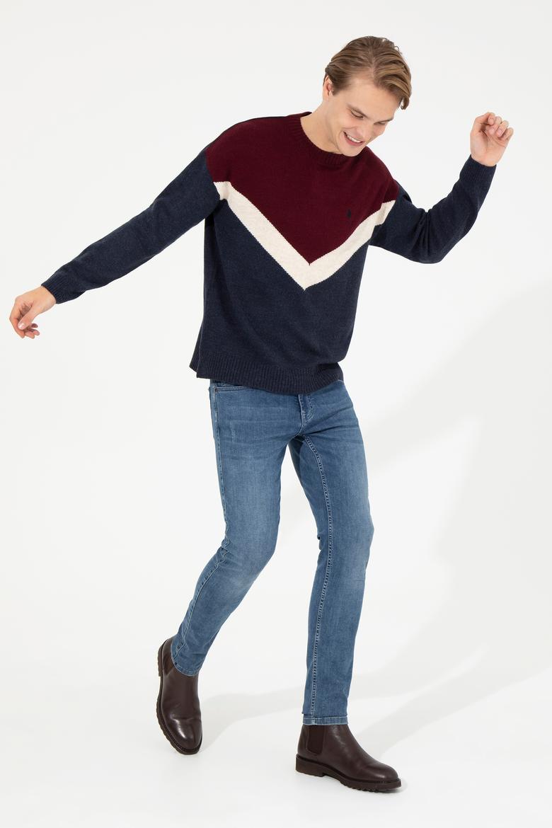 Erkek Lacivert Bisiklet Yaka Triko Kazak - 50258312002