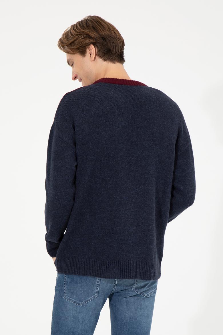 Erkek Lacivert Bisiklet Yaka Triko Kazak - 50258312002