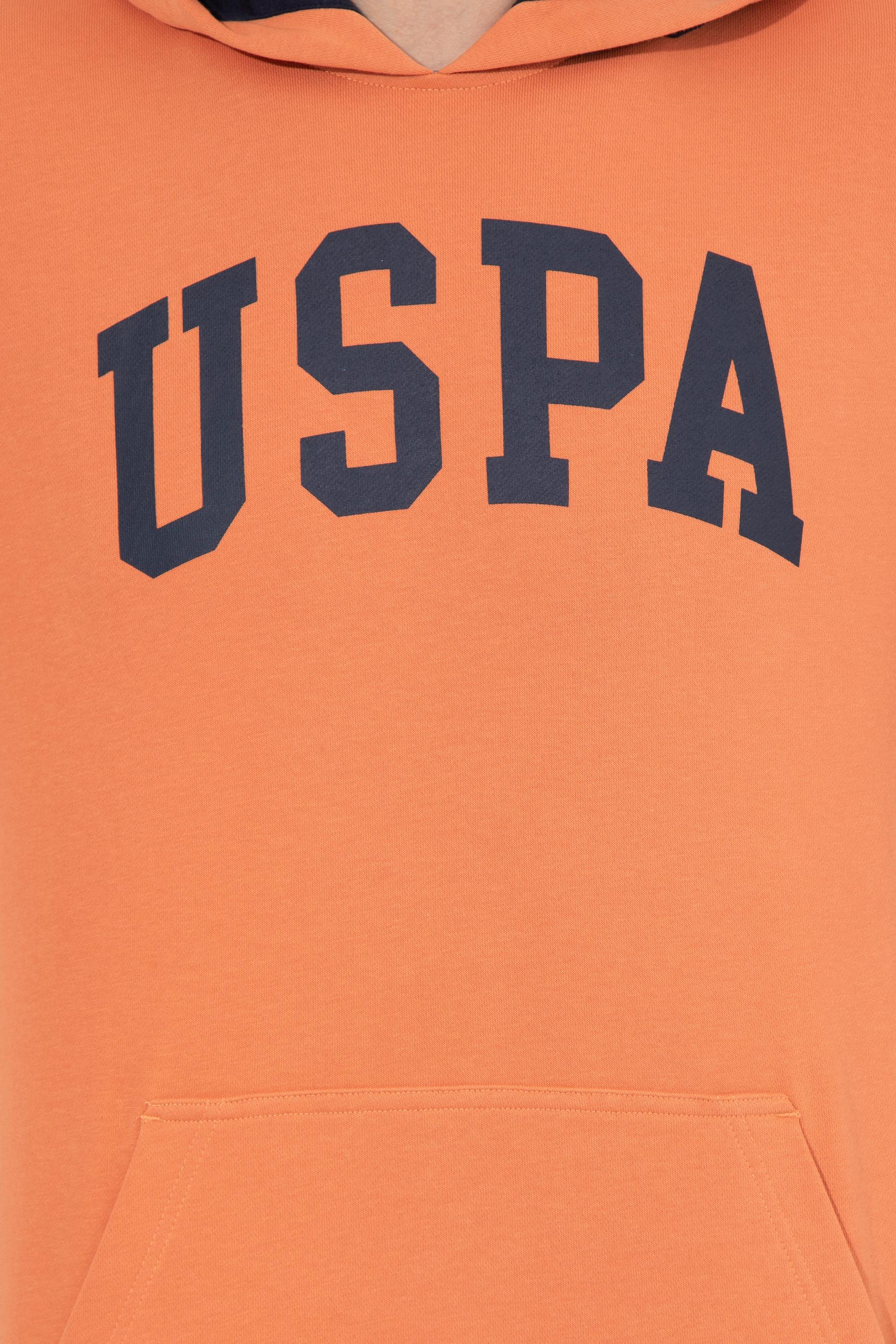 Erkek Kiremit Basic Kapüşonlu Sweatshirt