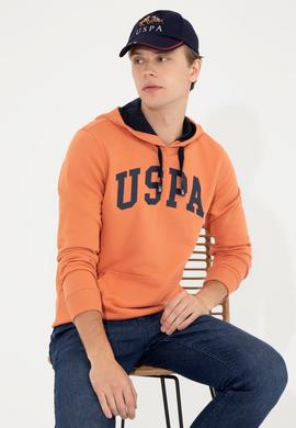 Erkek Kiremit Basic Kapüşonlu Sweatshirt - 50257173058