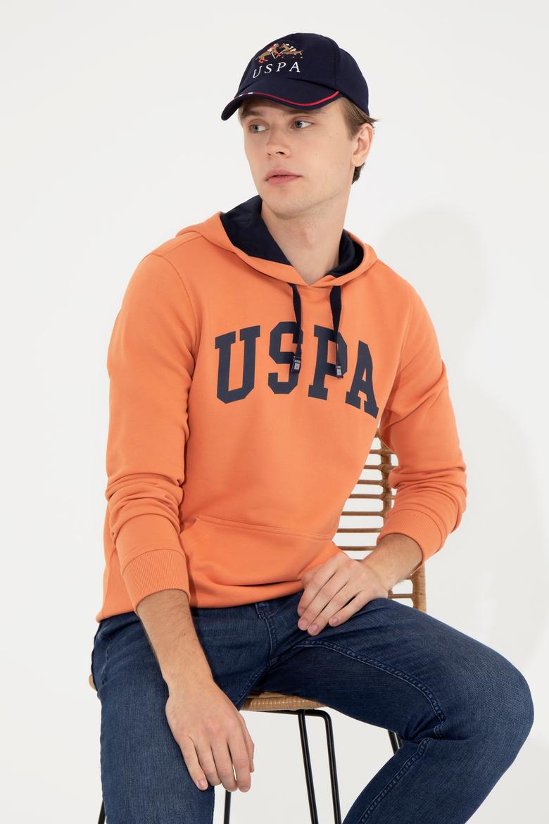 Erkek Kiremit Basic Kapüşonlu Sweatshirt - 50257173058