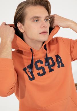 Erkek Kiremit Basic Kapüşonlu Sweatshirt - 50257173058