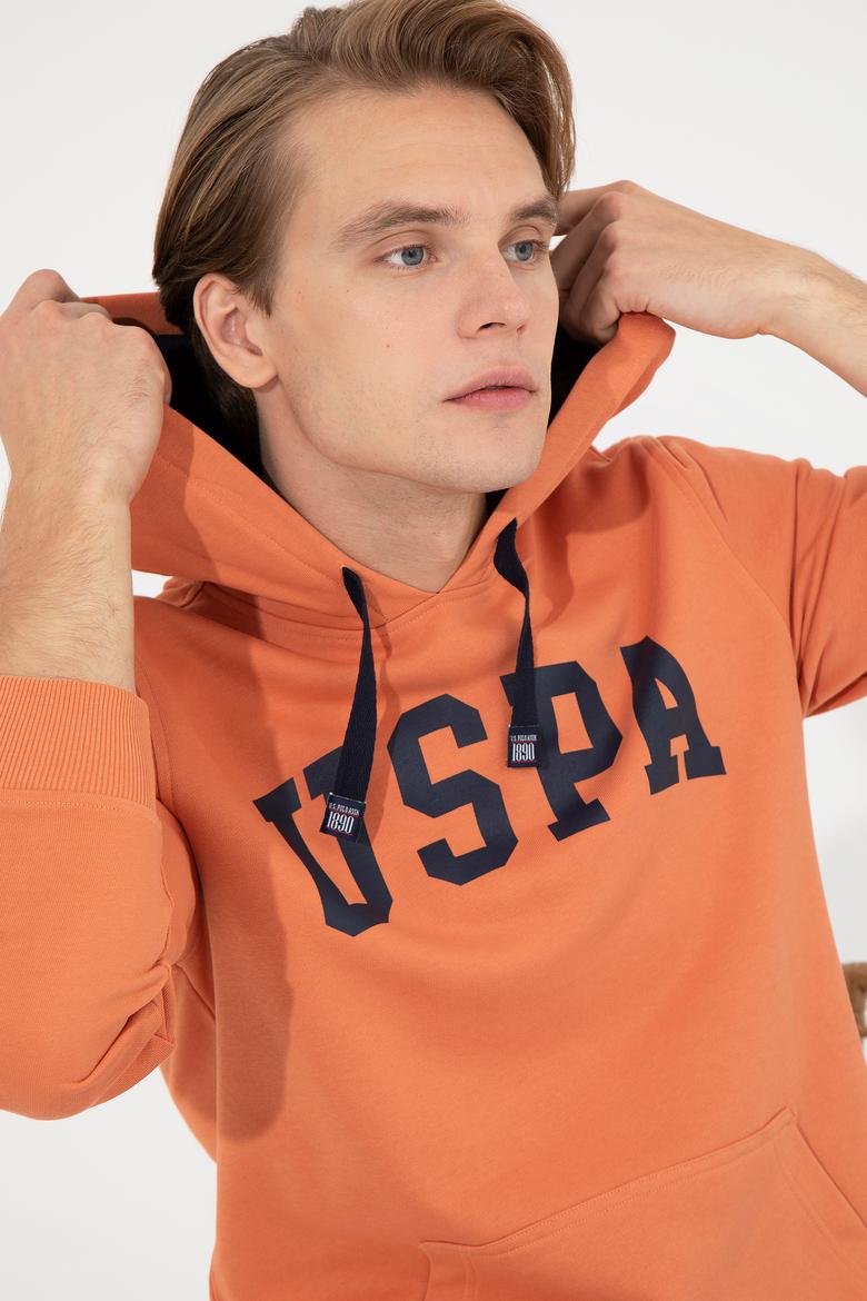 Erkek Kiremit Basic Kapüşonlu Sweatshirt - 50257173058