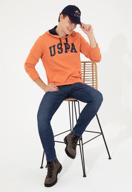 Erkek Kiremit Basic Kapüşonlu Sweatshirt - 50257173058