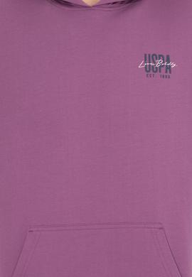 Erkek Menekşe Kapüşonlu Basic Sweatshirt - 50257225116