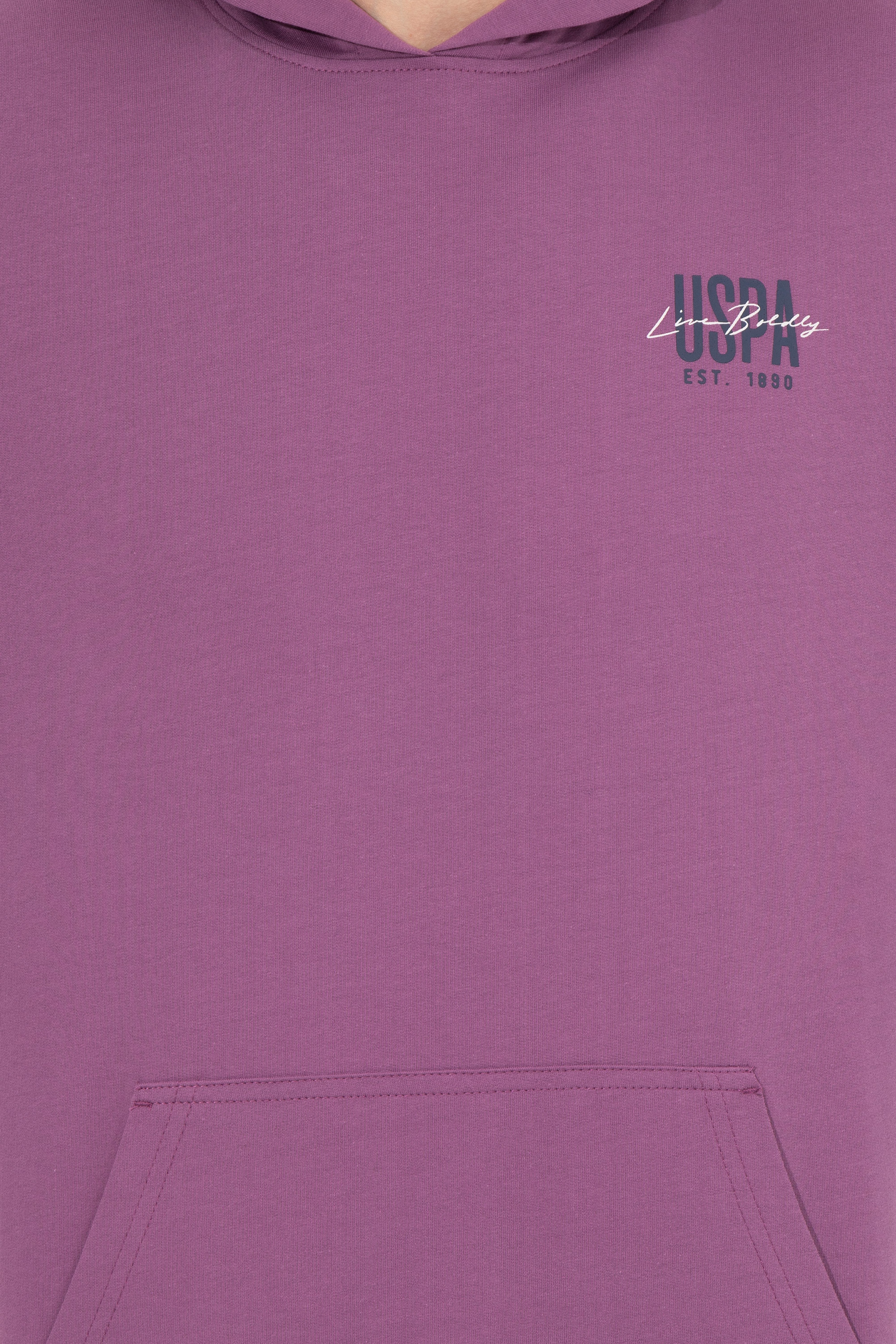 Erkek Menekşe Kapüşonlu Basic Sweatshirt - Image 6