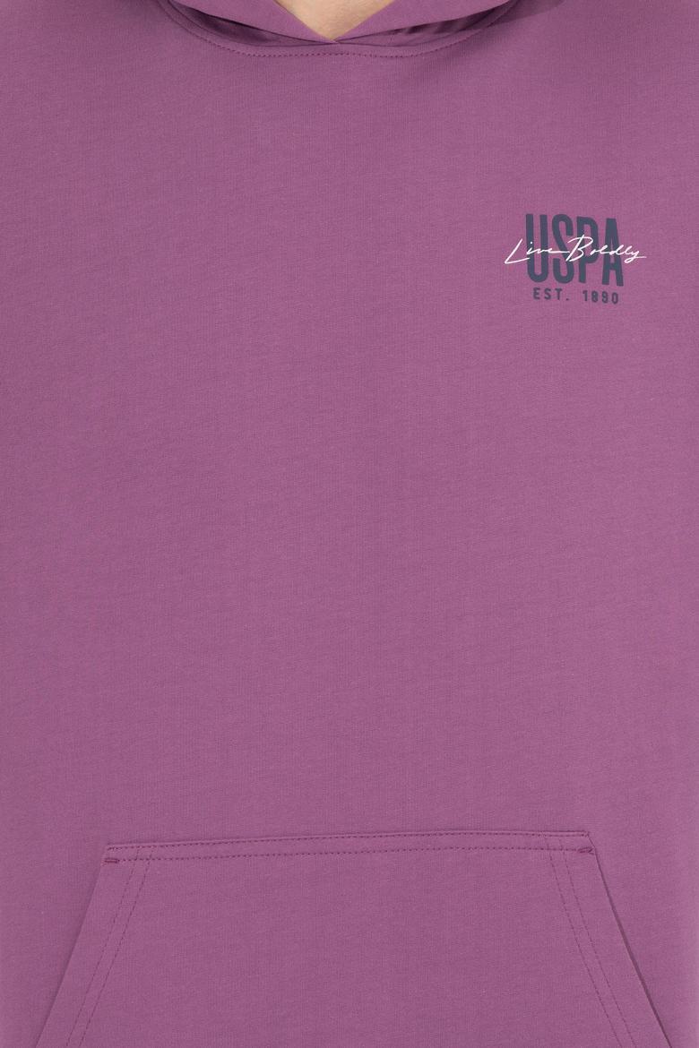 Erkek Menekşe Kapüşonlu Basic Sweatshirt - 50257225116