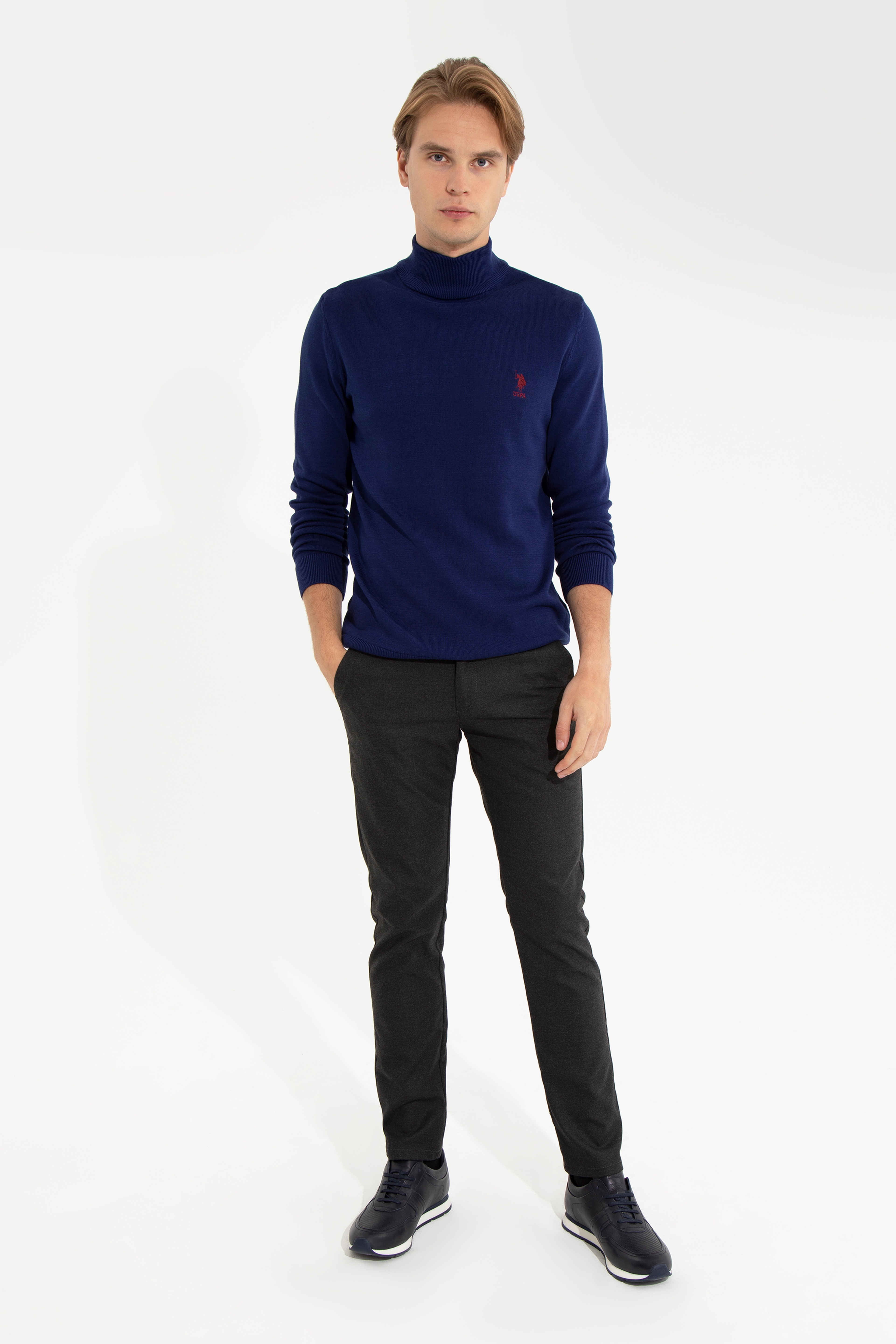 Erkek Mavi Basic Kazak - Image 3