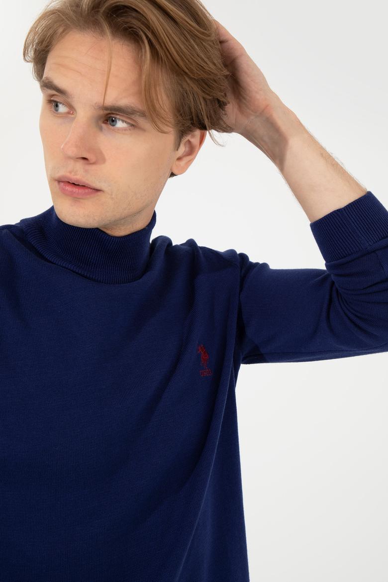 Erkek Mavi Basic Kazak - 50253449149