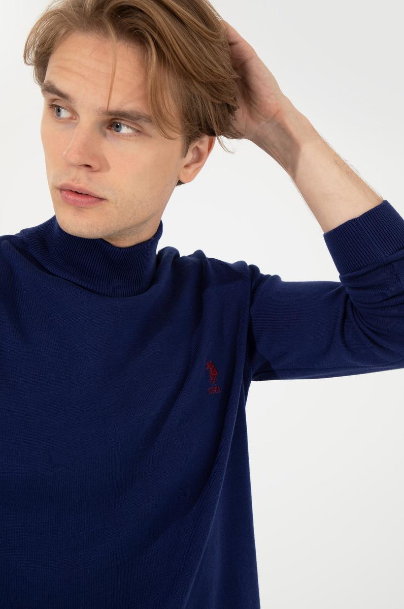 Erkek Mavi Basic Kazak