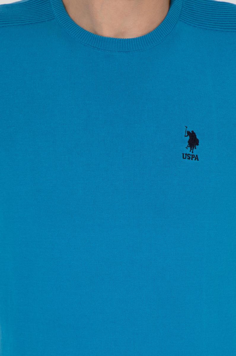 Erkek Kobalt Mavi Basic Kazak