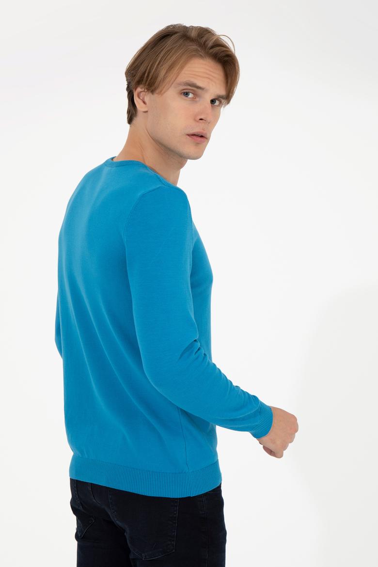 Erkek Kobalt Mavi Basic Kazak - 50251885085